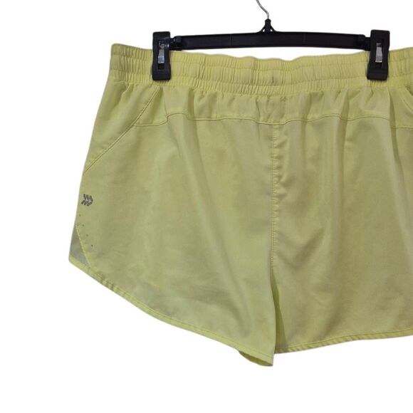 All In Motion Women's Hot Yellow Polyester Running Shorts w Briefs & Zip Close P - Picture 3 of 11